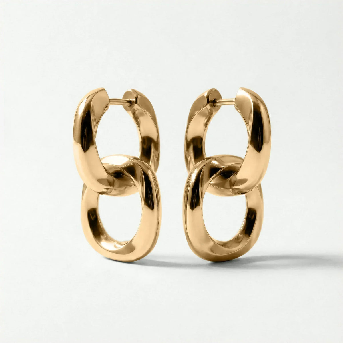 Squircle two-way hoops in Gold Vermeil