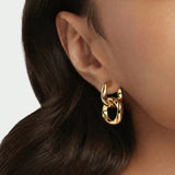 Squircle Two Way Hoops In Gold Vermeil