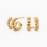 Bandhani Double Hoop in Gold Vermeil