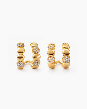 Bandhani Double Hoop in Gold Vermeil
