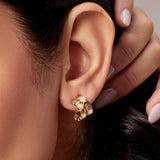 Bandhani Double Hoop in Gold Vermeil