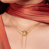 Bandhani Ropeway Necklace in Gold Vermeil