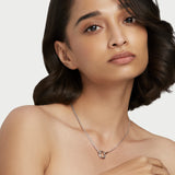 Squircle Pendant With Knotted Chain In Sterling Silver