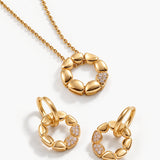 ⁠Bandhani Pendant Necklace and Drop Earring Set