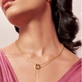 Bandhani Ropeway Necklace and Double Hoop Set