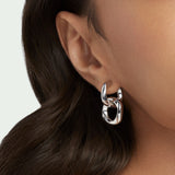 Squircle Two Way Hoops In Sterling Silver