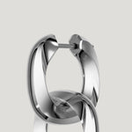 Squircle Two-Way Hoops earring of Rhodium Plated on Sterling Silver jewerly by My-Dori