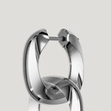 Squircle Two-Way Hoops earring of Rhodium Plated on Sterling Silver jewerly by My-Dori