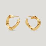 Squircle Orange Peel Stud earrings of 18kt Gold Vermeil on Sterling Silver jewelry by My-Dori