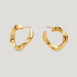Squircle Orange Peel Stud earrings of 18kt Gold Vermeil on Sterling Silver jewelry by My-Dori
