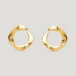 Squircle Orange Peel Stud earrings of 18kt Gold Vermeil on Sterling Silver jewelry by My-Dori