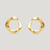 Squircle Orange Peel Stud earrings of 18kt Gold Vermeil on Sterling Silver jewelry by My-Dori