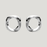 Squircle Stud earring of Rhodium Plated on Sterling Silver jewelry by My-Dori