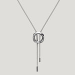 Squircle Bolo Necklace of Rhodium Plated on Sterling Silver jewelry by My-Dori