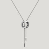 Squircle Bolo Necklace of Rhodium Plated on Sterling Silver jewelry by My-Dori