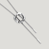Squircle Bolo Necklace of Rhodium Plated on Sterling Silver jewelry by My-Dori