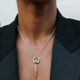 Squircle Bolo Necklace of Rhodium Plated on Sterling Silver jewelry by My-Dori
