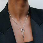 Squircle Bolo Necklace of Rhodium Plated on Sterling Silver jewelry by My-Dori