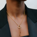 Squircle Bolo Necklace of 18kt Gold Vermeil on Sterling Silver jewelry by My-Dori