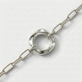 Squircle Pendant With Paperclip Chain In Sterling Silver