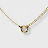 Squircle Pendant With Knotted Chain In Gold Vermeil