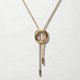 Squircle Bolo Necklace In Gold Vermeil