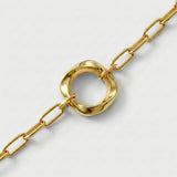 Squircle Pendant With Paperclip Chain In Gold Vermeil