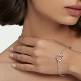 Squircle Chain Bracelet In Sterling Silver