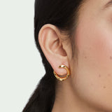 Squircle Orange Peel Stud In Gold Vermeil