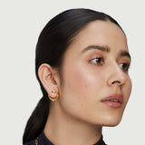 Squircle Orange Peel Stud In Gold Vermeil