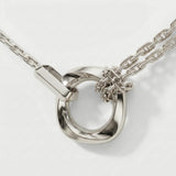 Squircle Pendant With Knotted Chain In Sterling Silver