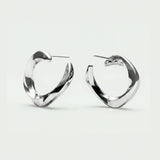 Squircle Orange Peel Stud In Sterling Silver