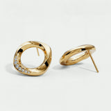 Squircle Stud In Gold Vermeil