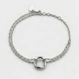 Squircle Chain Bracelet In Sterling Silver